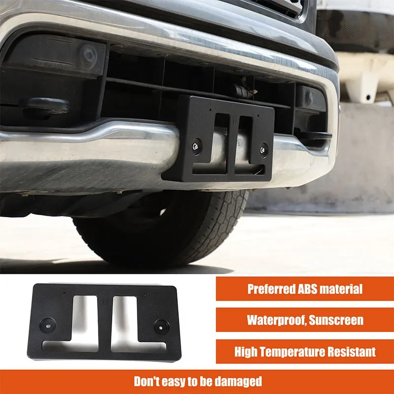 

For Nissan Titan 2016-2023 ABS Black Car Front Bumper Tow Hook License Plate Mounting Holder Bracket Car Accessories