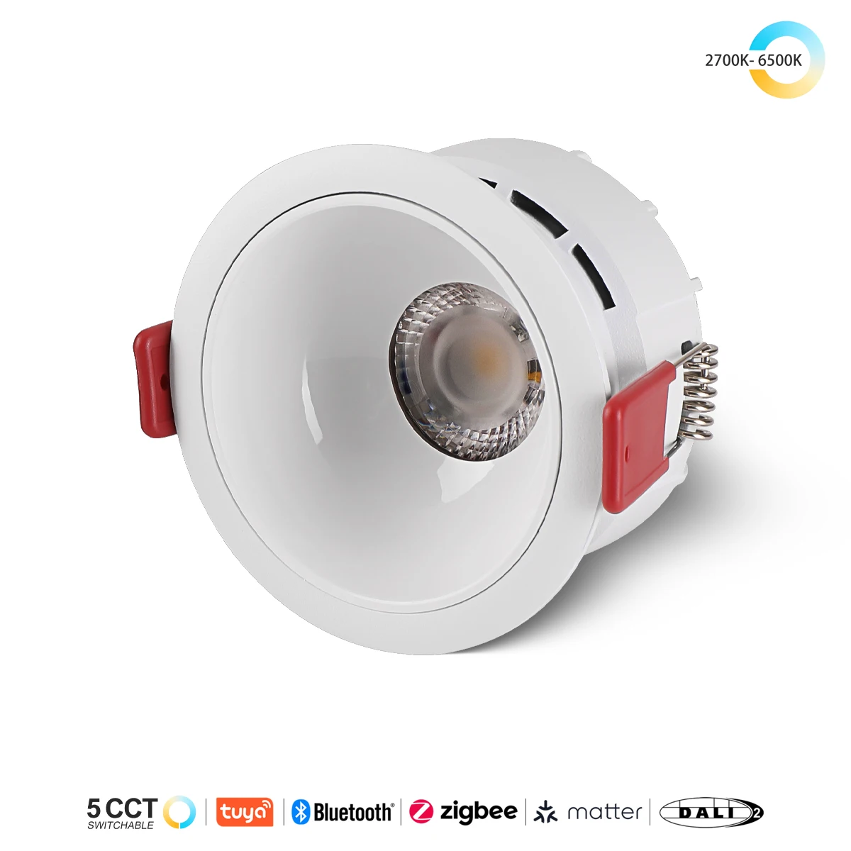 

Recessed LED COB Ceiling Spot Light 5 CCT Switchable/ Tuya Bluetooth/ Zigbee/ DALI Fixtures Lighting Indoor Smart Lamp