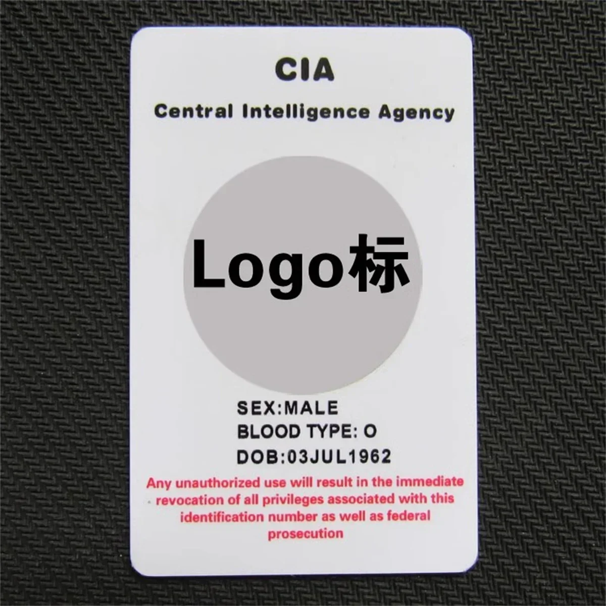 Serie de TV Americana CIA identity COS, accesorios de película, tarjeta de chip real, versión personalizada