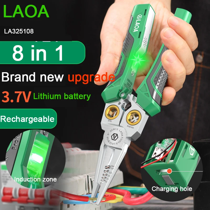 The New 8-in-1 Multi-Function Wire-Cutting and Wire-Drawing Electrician's Special Tool with Measuring Wire Stripper