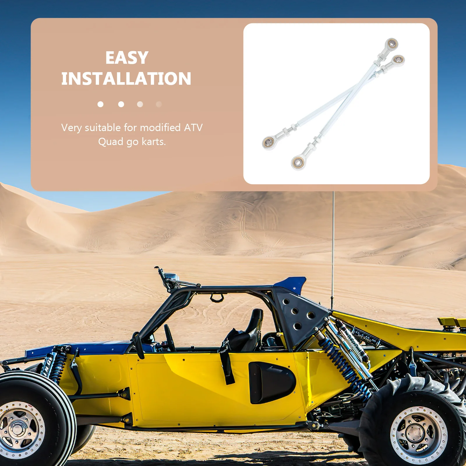 2 قطعة نهاية قضيب ربط التوجيه للمركبة رباعية وصلة كروية استبدال رمح طقم تصليح متوافق مع الذهاب كارت أربع عجلات الطرق الوعرة