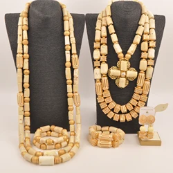 natural white coral jewelry set african wedding beads nigeria coral beads jewelry sets for women 19-C-01