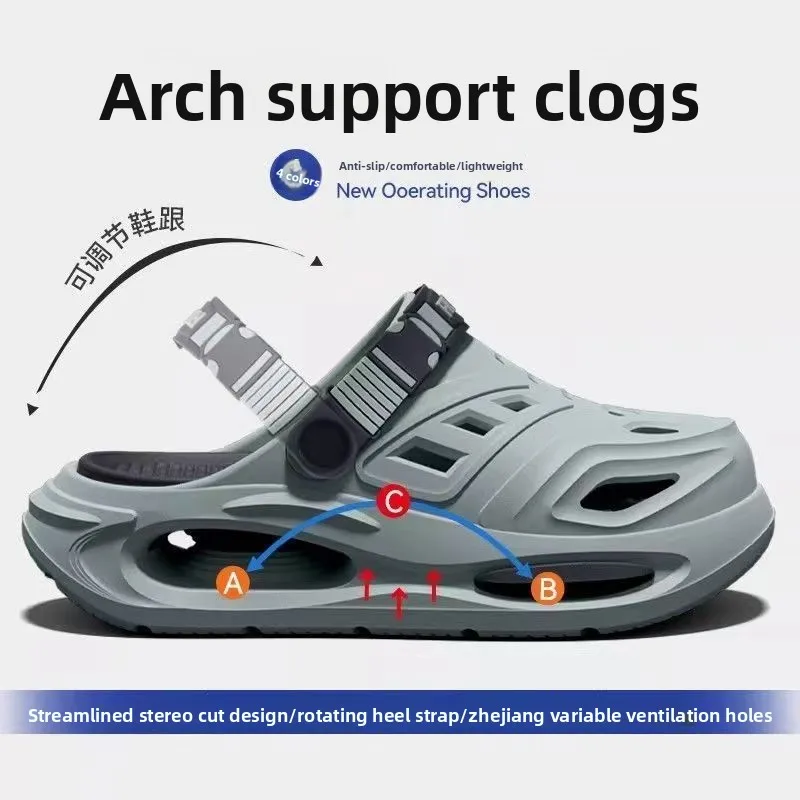 Men's Hole Shoes Are Simple and Versatile, Not Smelly Feet Trendy New EVA Soft-Soled Fashionable Non-Slip Slippers for Home Wear view 2