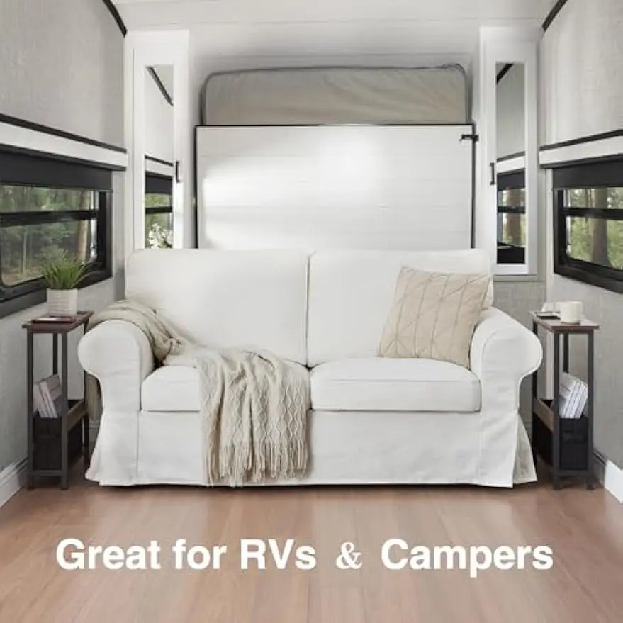 Compact Charging Side Table with Storage Drawer and USB Ports for Small Spaces