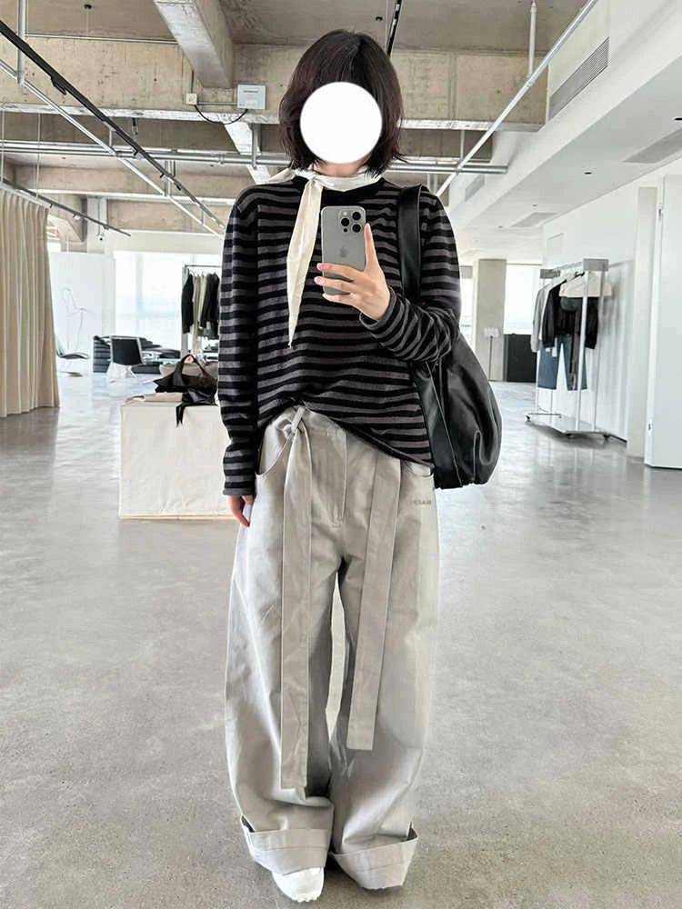 

Брюки-карго женские черные летние из полиэстера скульптурные милые молодежные трендовые быстросохнущие легкие брюки для прогулок в городе для музыкального фестиваля OL