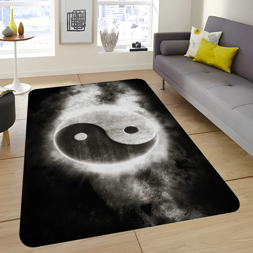 Nature Yin Yang Chinese Tai Chi Bagua Room Mats Anti-slip Absorb Water Long Strip Cushion Bedroon Mat Household Carpets