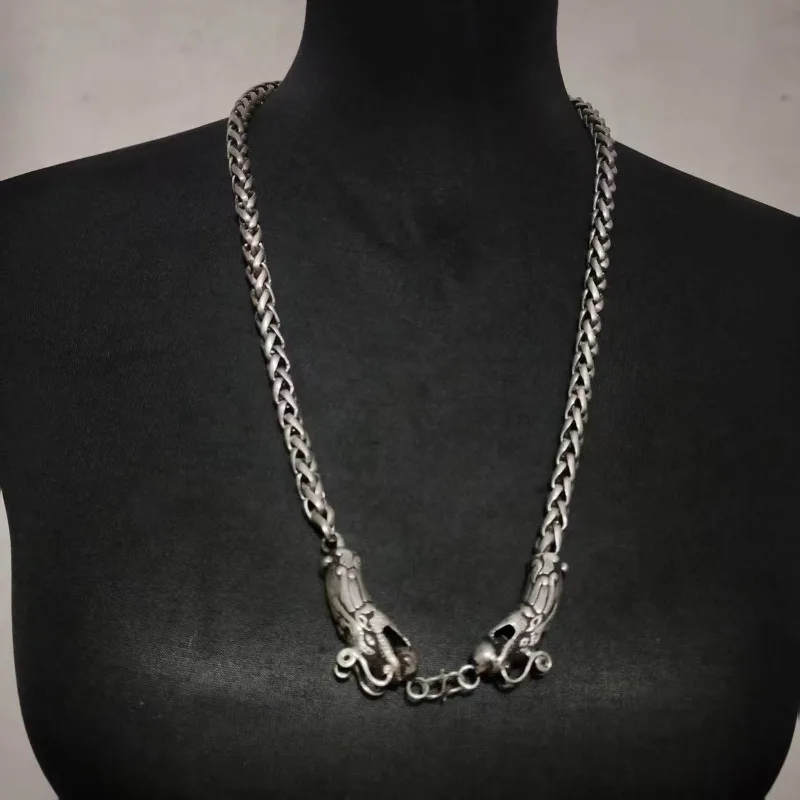 

Популярное классическое винтажное ожерелье ручной работы из тибетского серебра в этническом стиле, отличный подарок на праздник для семьи и друзей.