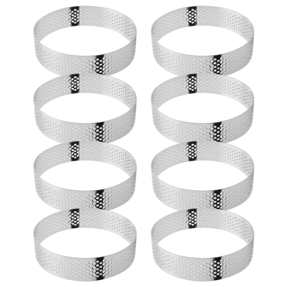 8pcs 8cm Edelstahl Törtchen Formen Französisch Dessert Mousse Obst Kuchen Torte Ring Quiche Kuchen form