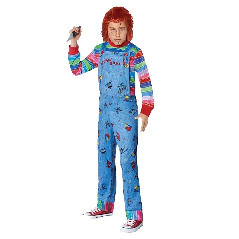 Seme de Chucky Traje de Halloween Crianças Adulto Chucky Senhoras Traje