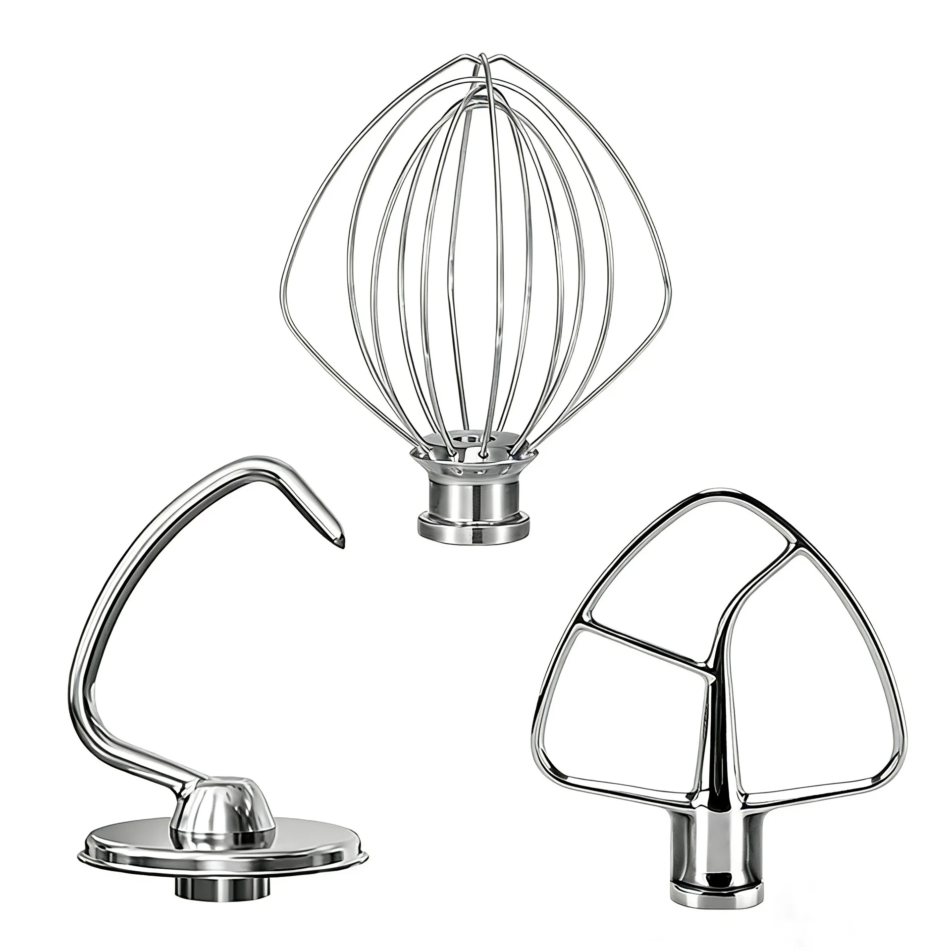 Mixer Attachments For Kitchenaid Qt KA Stainless Steel Dough Hook Egg Beater Mixing Rod