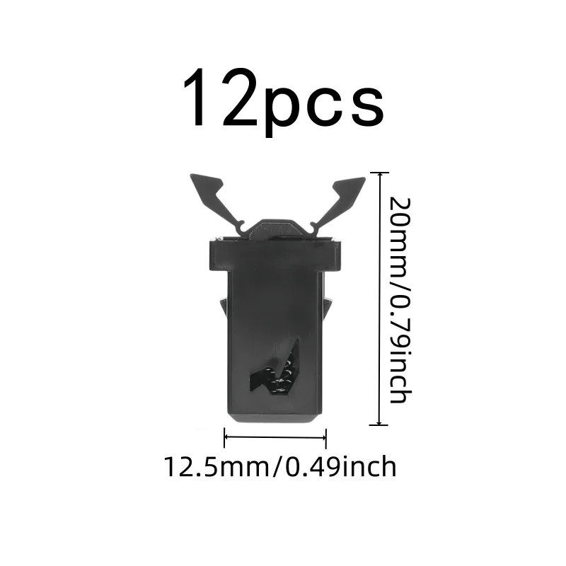 12 pcs Spring Locking Clips, Jewelry Boxes, Universal Replacement, Black Plastic Body, Multipurpose, Versatile