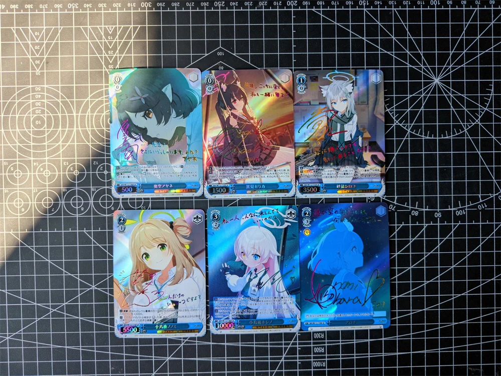 17 pièces/ensemble Ws carte de Collection Azur Lane carte de Signature bronzant couleur réfractive arc-en-ciel Flash Hayase Yuka Takanashi Hoshino cadeau