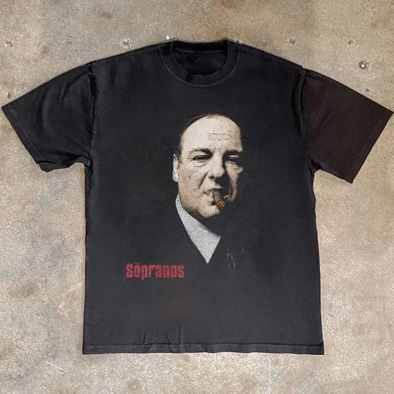 Camiseta Retro con Estampado de Tony Soprano de la Serie "La Familia Soprano", Camiseta para Hombre, Verano, Unisex, Casual, Moda