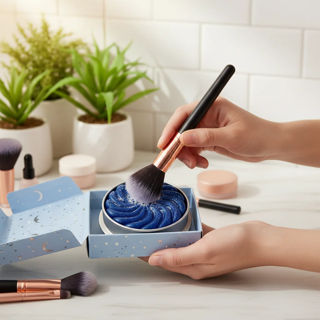 Professional Cosmetic Brush Cleanser Soap High Foaming Beauty Sponge Powder Puff Washing Bar Makeup Tool Deep Clean Night Sky