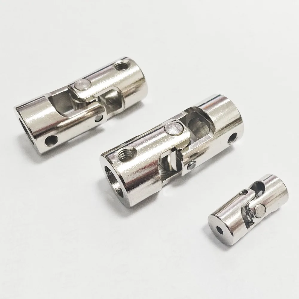 New Metal Cardan Joint 2.3/3/4/5/6/8/10/12mm Universal Motor Connector Multiple Size Silver Shaft Coupler for RC Car Boat