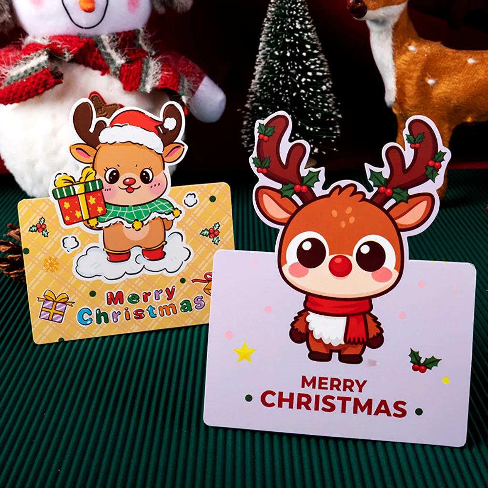 14 قطعة من بطاقات عيد الميلاد الكرتونية العتيقة، تحيات عيد الميلاد لمتجر الزهور، بطاقات ثلاثية الأبعاد مطوية، هدايا عيد الميلاد، بطاقات هدايا