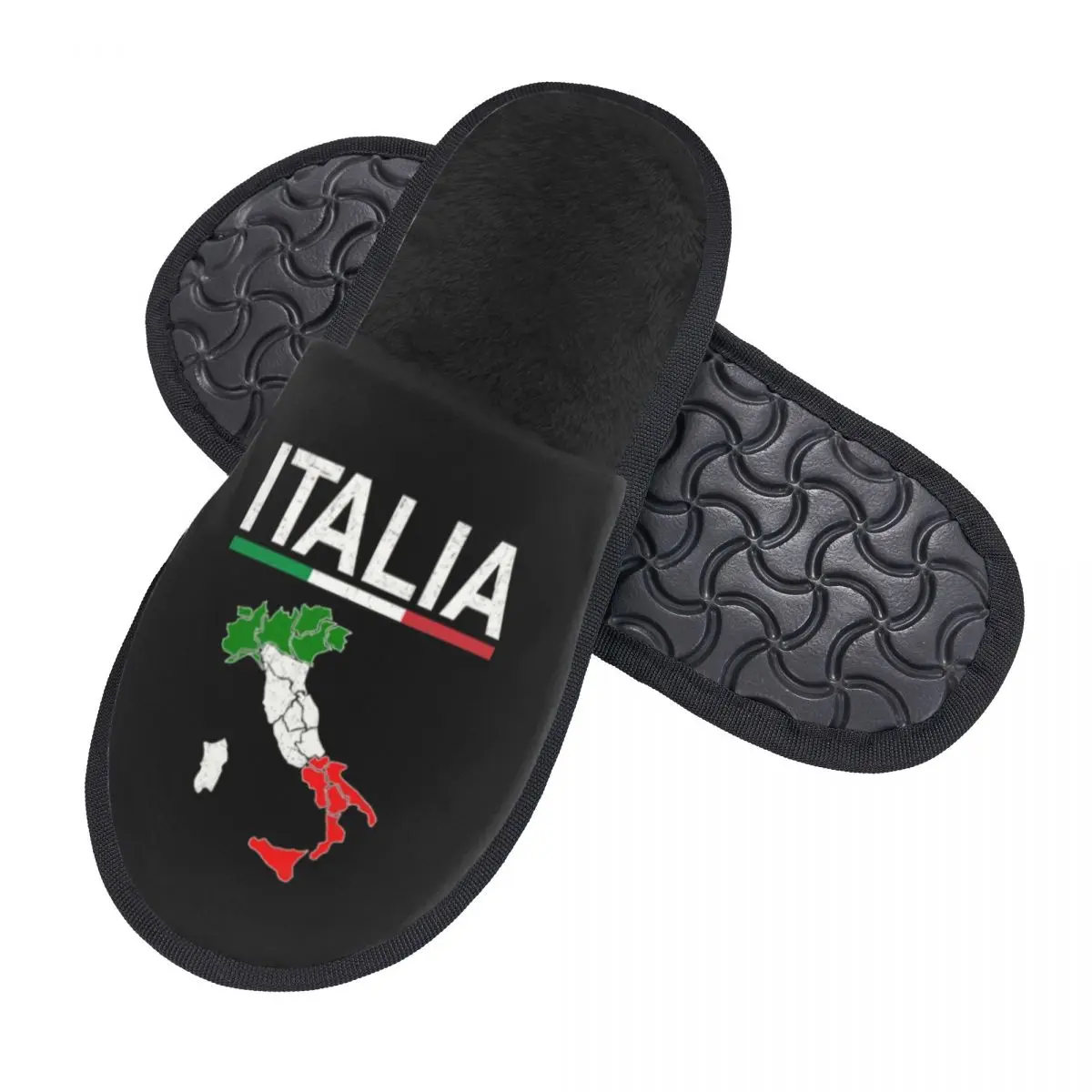 Custom Women Italy Flag Italian Map House Slippers Soft Warm Patriotic Pride Memory Foam Fluffy Slipper Indoor Outdoor Shoes