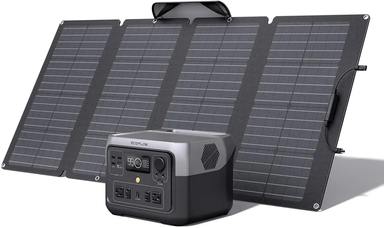 Solar Generator 512Wh Long life LiFePO4 Portable Power Station 160W Solar Panel for Home Backup Power Camping RVs Charged