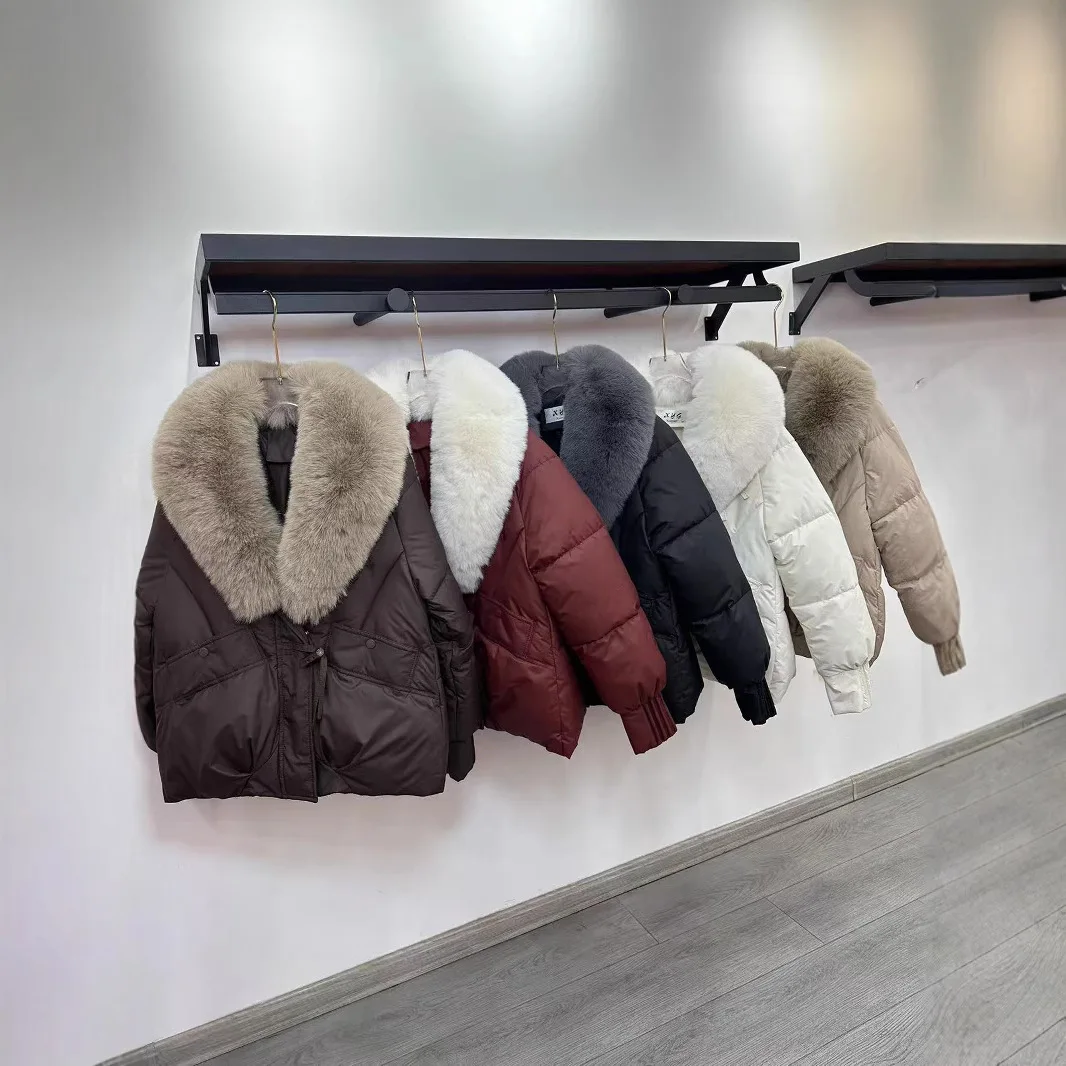 

Winter Cotton Padded Jacket Womens 2025 New Parkas Warm Fur Collar Down Warm Fur Collar Down Jackets