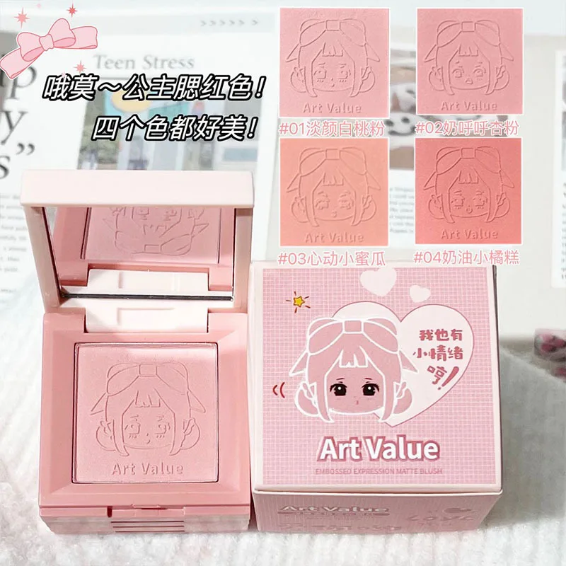 4-in-1 Reliëf Matte Blush Make-up Palet Naakt Oogschaduw Wang Blusher Contouren Vierlaags Alles-in-één Doos Verhelderende Huid