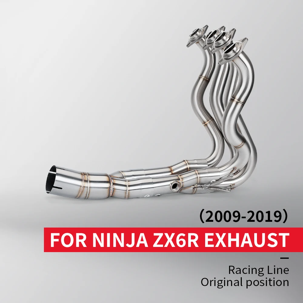 لكاواساكي نينجا ZX-6R 636 2019-2019 دراجة نارية نظام العادم جامع رأس الخمار الأنابيب الأمامية لاستبدال الرأس الأصلي