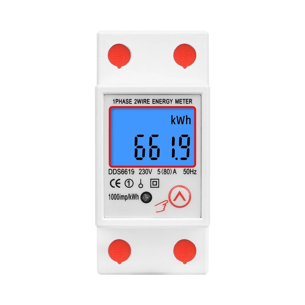 DDS6619-012 Backlight display household single-phase guide rail electronic multi-function energy meter 5-80A 230V