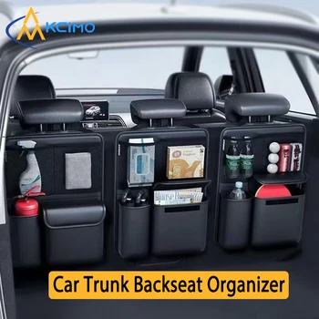 Leather Car Trunk Storage Bag – Foldable Multifunctional Tool Organizer | SUV Back Seat Hanging Organizer 1