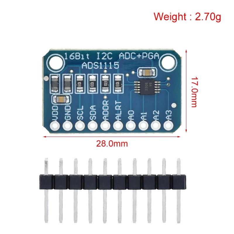1/5PCS ADS1115 TZT 16 Bit I2C Modul Präzision ADC 4 Kanal Entwicklung Board Pro Gain Verstärker 2,0 V bis 5,5 V für Arduino – Detail 5