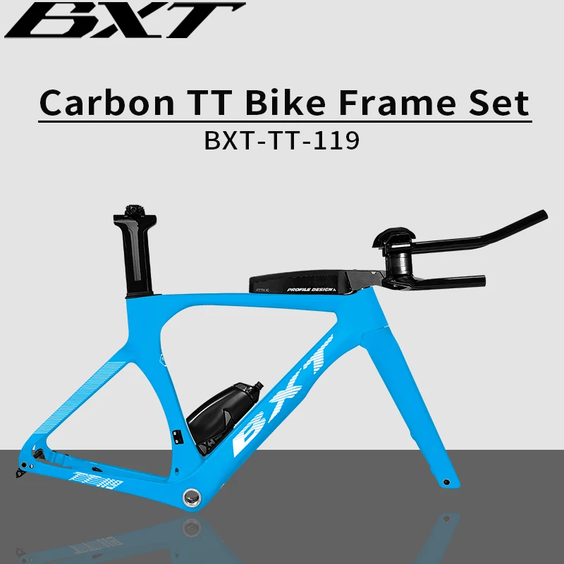 BXT Full Carbon TT Bike Frame Set, Time Trial, Road Bicycle, Disc Brake, Handlebar, Thru Axle, Racing Cycling