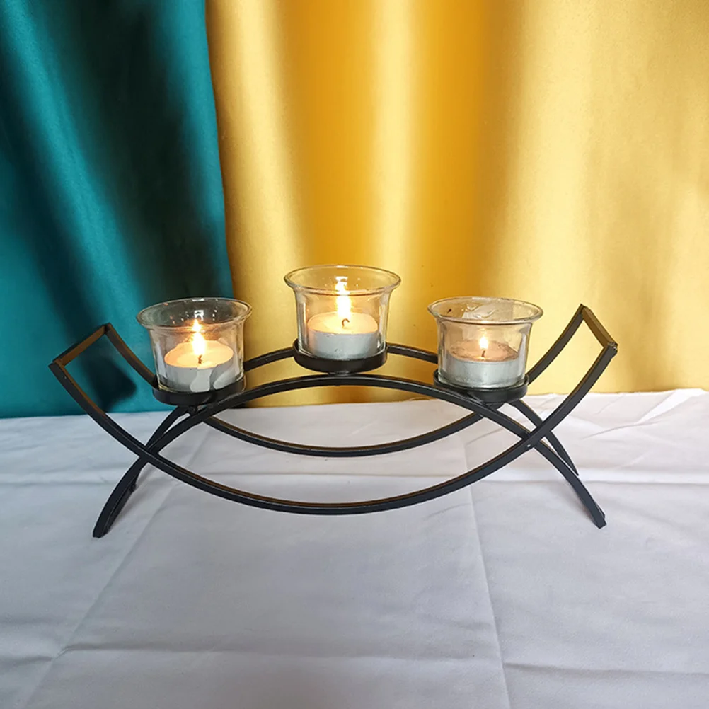 

Creative Iron Candlestick Holder Home Decoration Candlelight Dinner Prop Nordic Style Dinner Supply
