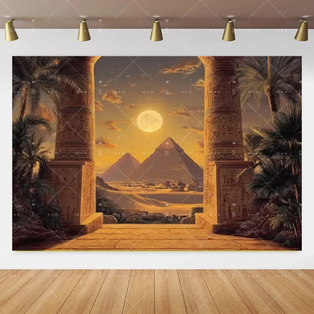 Ägyptische Pyramiden Themenhintergrund Säulen Wüste Sphinx von Ägypten Kulisse Heimdekoration Porträtfotografie Banner Requisite Geschenk – Detail 4