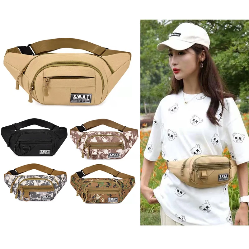 

Многофункциональная поясная сумка с четырьмя молниями, водонепроницаемая сумка через плечо, уличная сумка для езды на велосипеде, альпинистская спортивная сумка для мужчин и женщин