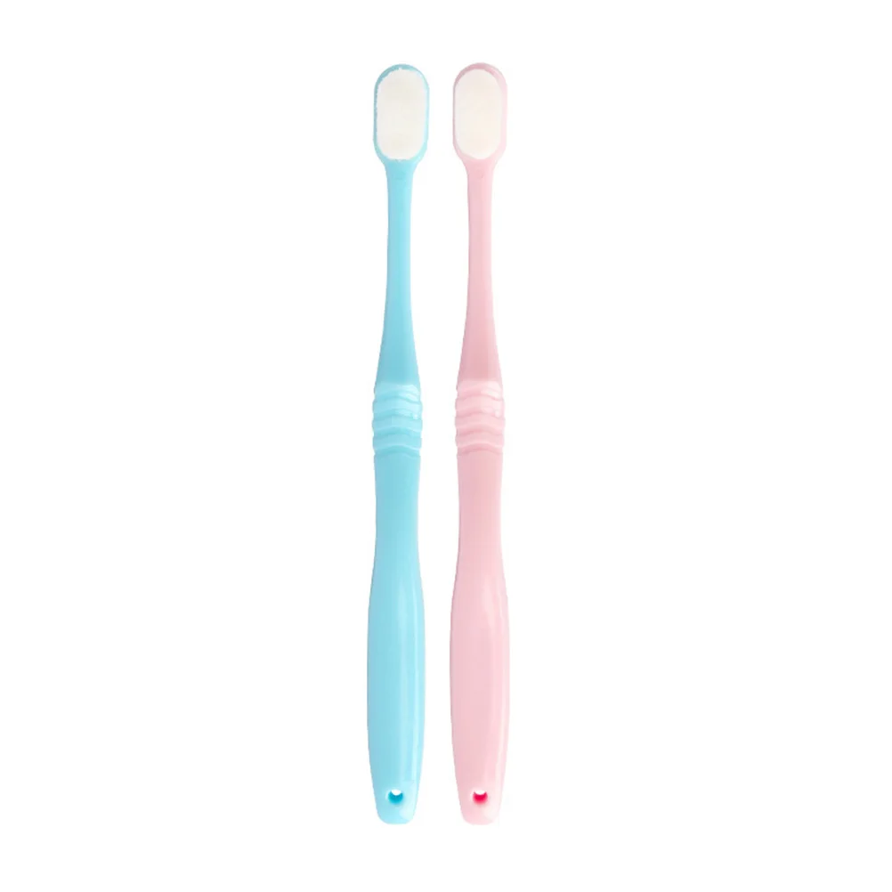 

2Pcs Soft Bristle Toothbrush Lightweight Compact Design for Sensitive Gums Ultra Daily Cleaning Tool with Long Handle Travel