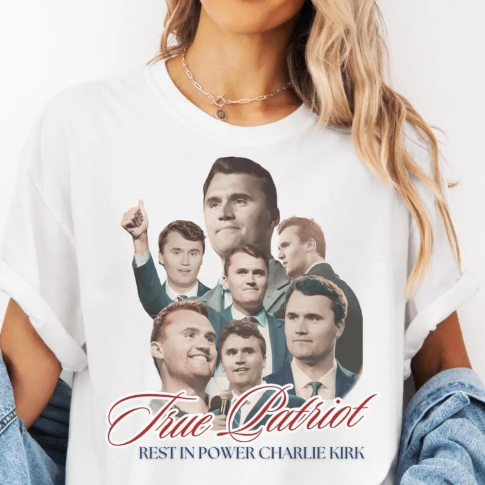 

Charlie Kirk Shirt True Patriot 1993-2025 RIP T-Shirt Short-sleeve Cotton Unisex Streetwear