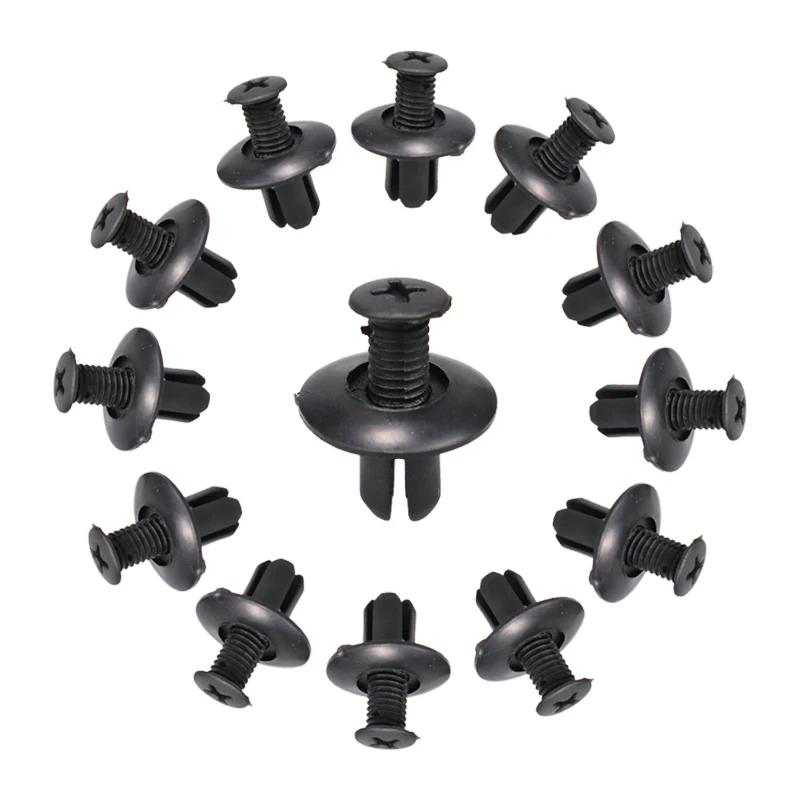 10/20/50pcs Universal Car Bumper Fender 8mm Hole Plastic Rivets Fasteners Screw Car Fastener Clips for  Toyota Focus Kia Nissan