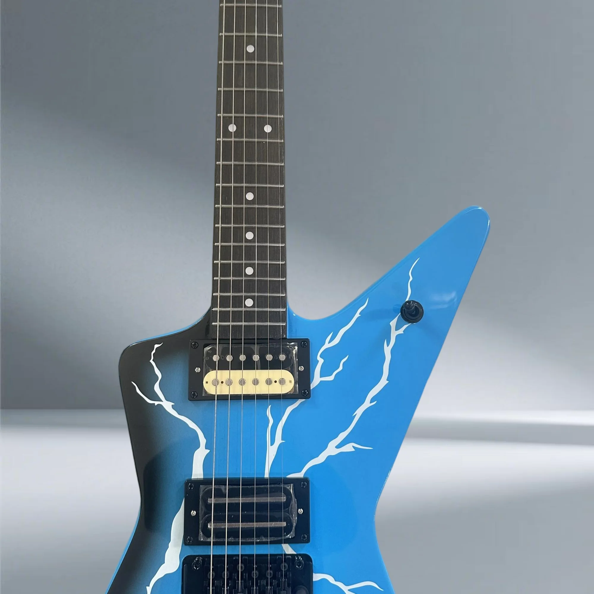 2026 Hot Selling Blue 6-string  guitar, with lightning graphic, made of  guitars, professional stage performance guitarra  Guita