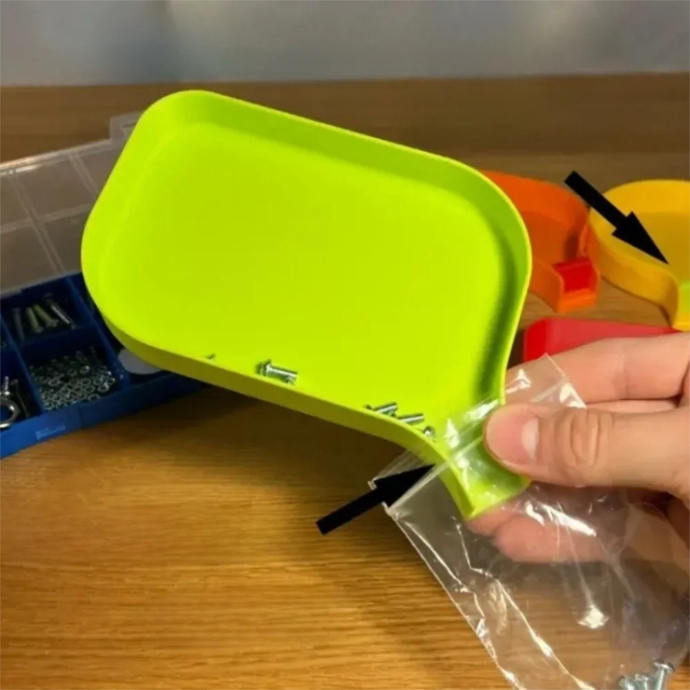 Durable Plastic Funnel Tray with Barrier Plug Anti Slip Small Parts Tools Tray Sorting Tray Screw Nut Storage