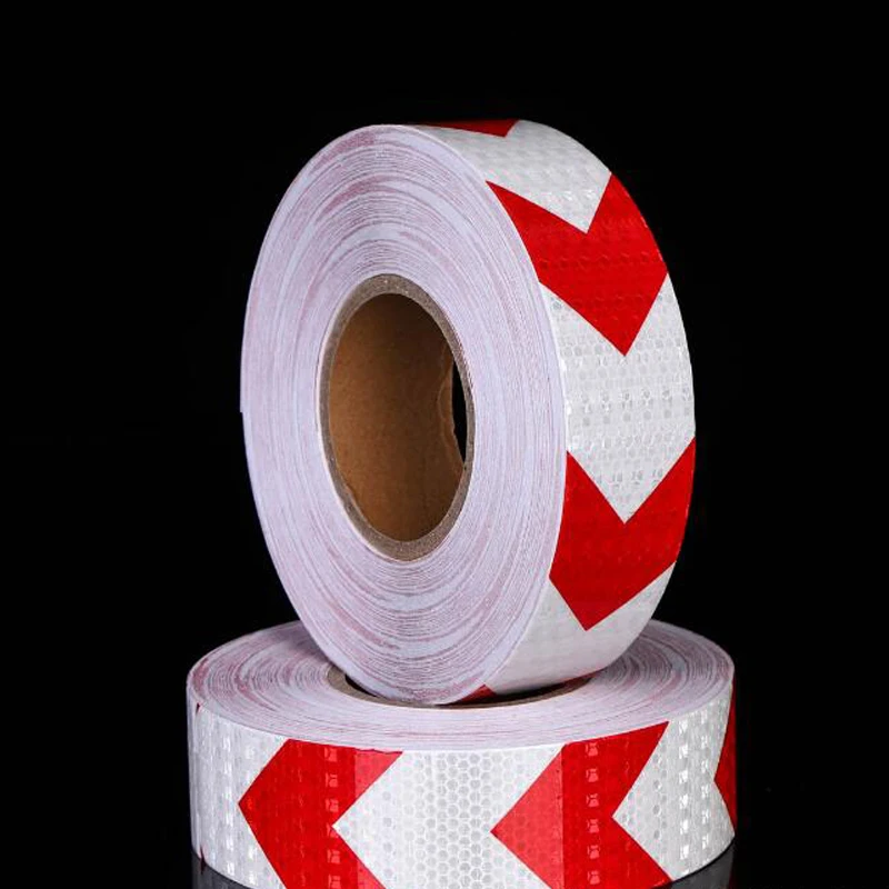 5Cm X 50M/Roll Reflecitve Waarschuwing Tape Pijl Veiligheid Mark Reflecterende Tape Stickers Auto-Styling Automobiles auto Reflecterende Tape