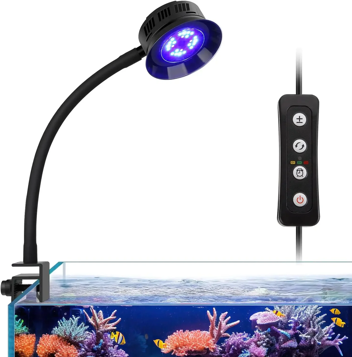 30 Watts Aquarium LED Reef Light, Dimmable Full Spectrum Marine LED Fish Tank Light Saltwater Nano Aquarium LPS SPS Lighting