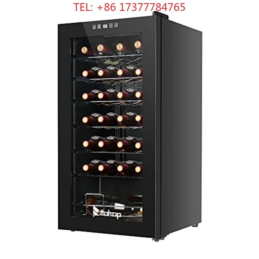 28 Bottle Compressor Wine Cooler Refrigerator with Adjustable Temperature Freestanding Compact Mini Wine Fridge with Digital