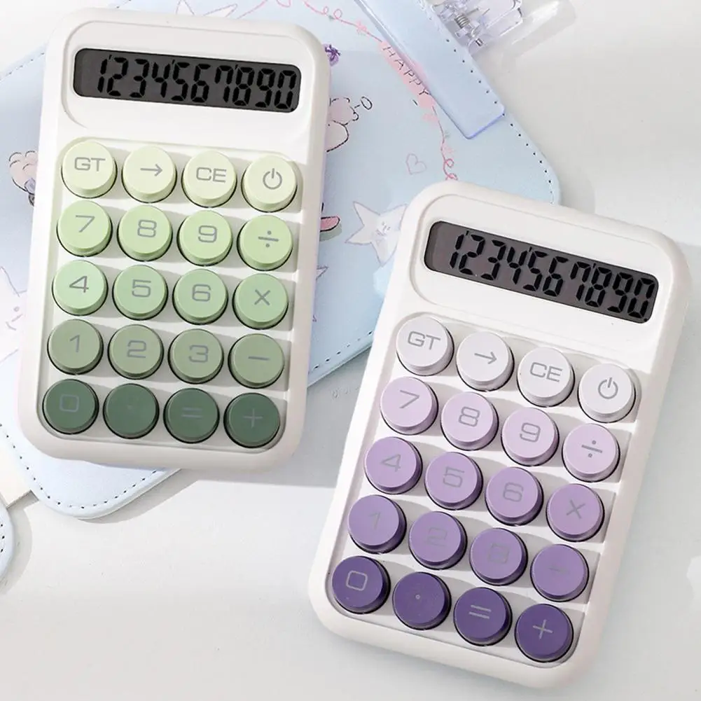 Retro Mechanical Calculator 10-Digit LED Display Calculator With Tilt Screen Tactile Keyboard Student Calculator For Office