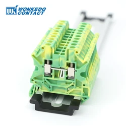 UT 2.5-PE Hexagon Socket Screw Terminal Block Din Rail Installation Copper Wire Connector Self-locking 2.5mm² 26-12AWG UT2.5-PE