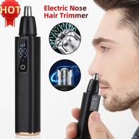 Mini Portable Electric Nose Hair Trimmer LED Display Home Nose Hair Remover USB Charging  Safety Face Hair Cleaning Care Kit