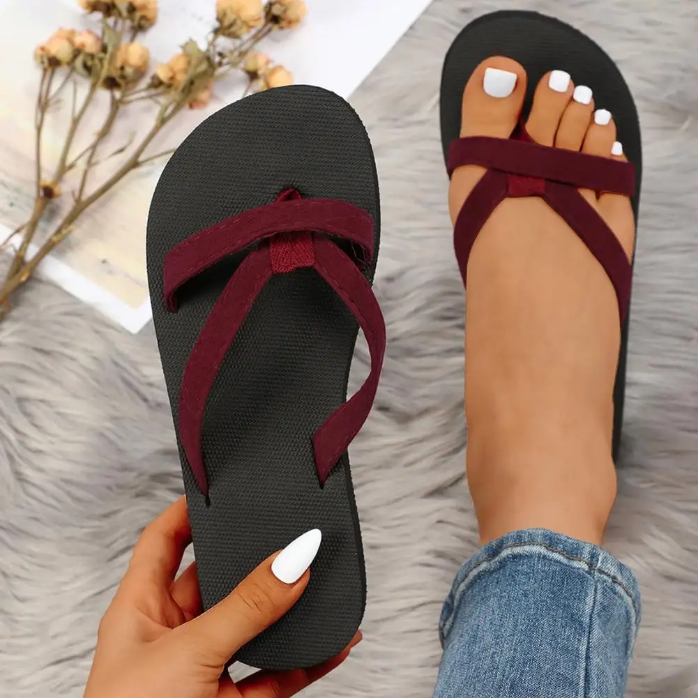 Fashion Summer Outdoor Beach Slippers Women Flat Open Toe Flip Flops Summer Casual EVA Home Basic Sandals Bathroom Slippers 2024