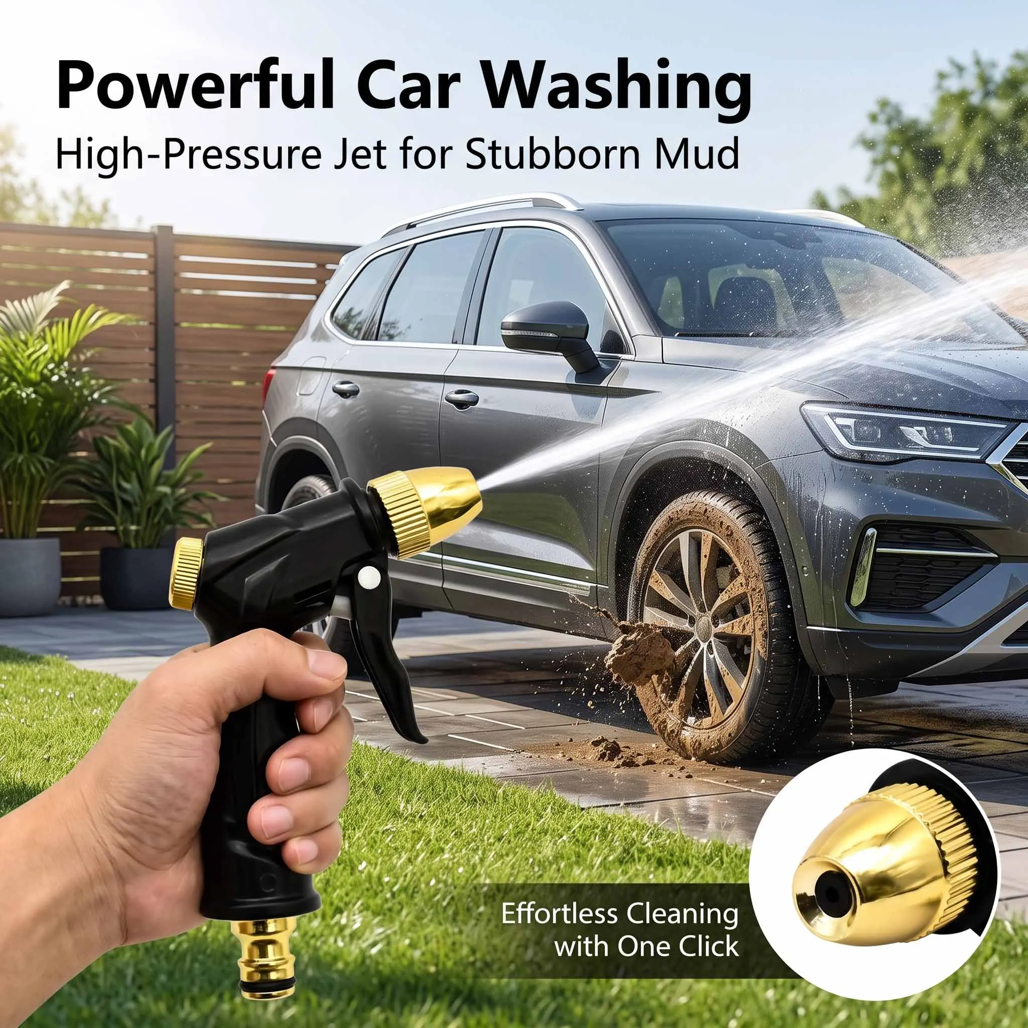 Plastic High Pressure Car Wash Water Gun Adjustable Nozzle Sprayer For Car Garden Pet Patio Floor Home Cleaning Tool