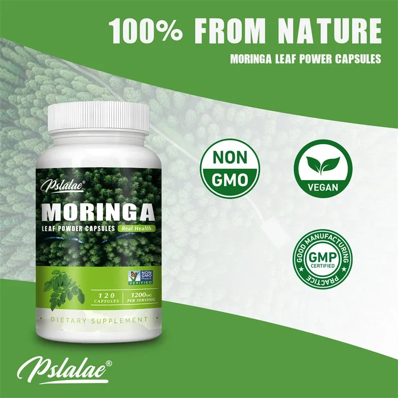 

Moringa Capsules 1200mg - Promote Energy Production, Metabolism, Immune Support, Energizing Antioxidant Supplement
