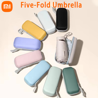 Xiaomi Women's Mini 5-fold Compact Pocket Umbrella - Ultra Lightweight Sun & Rain Protection, Fits Card Bag - Windproof Uv Block