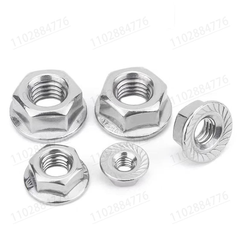 M3 M4 M5 M6 M8 M10 M12 High Quality Stainless Steel Hexagon Hex Head Serrated Spinlock Flange Nut Locknut Lock Nut DIN6923