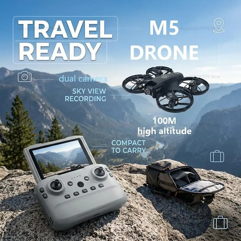 

New M5 Mini Drone 8k HD Camera Obstacle Avoidance Aerial Photography Optical Flow GPS Six-Axi Gyroscope Compact Drone for Travel
