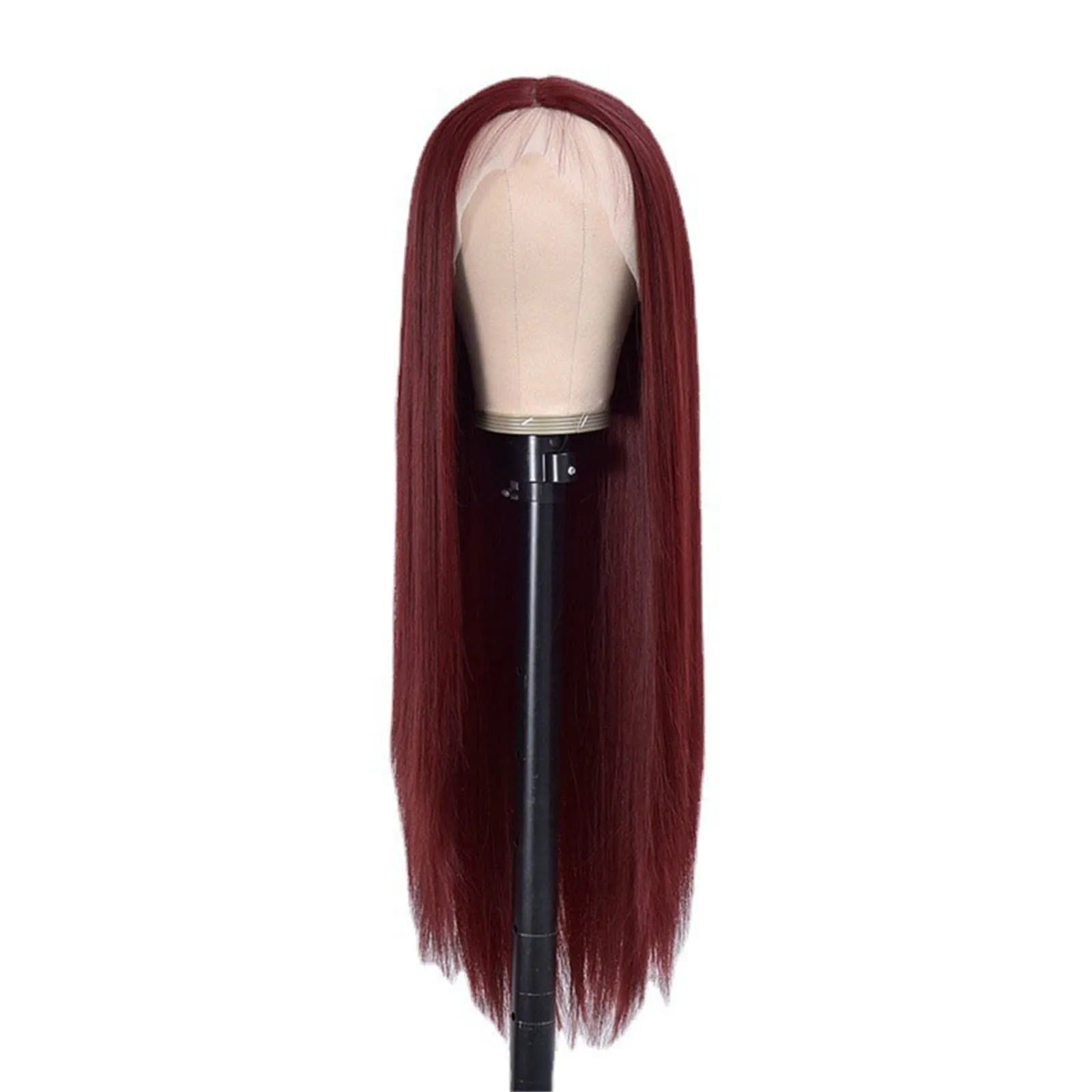 Long Wig Straight Middlepart Cosplay Wig For Girls Party Dress Up Wig   Chemical Fiber Headgear Wine Light Brown